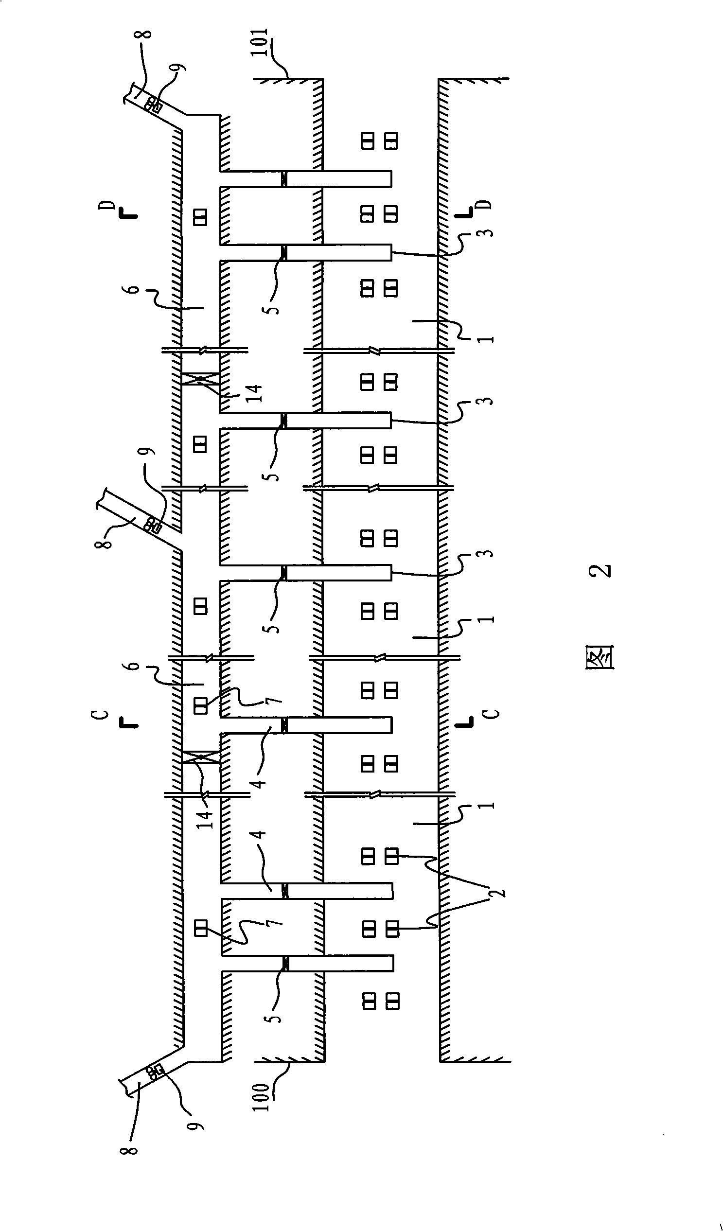 Improved tunnel smoke discharging method and tunnel fume discharging system with independent fume discharging device