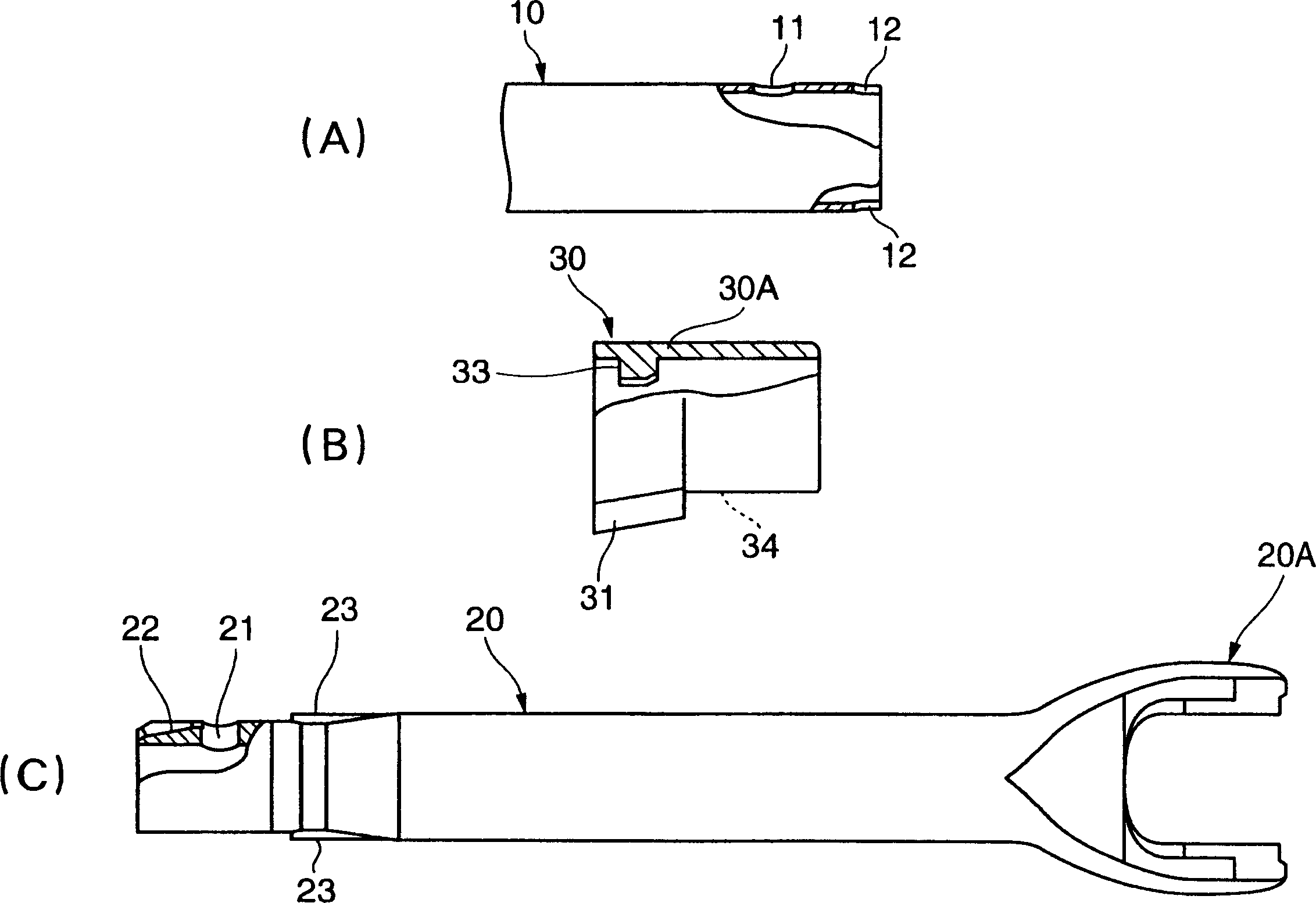 Connecting structure for rod