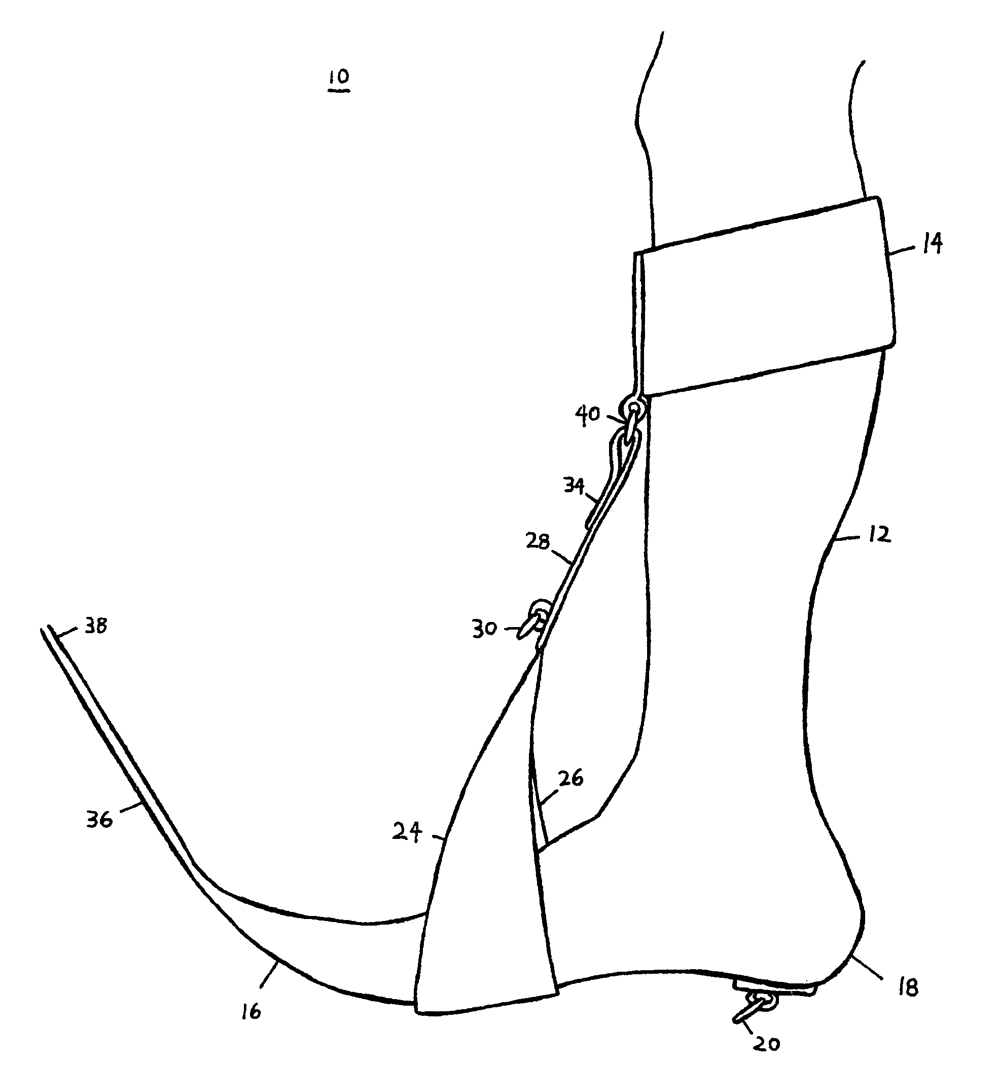 Plantar flexion prevention device