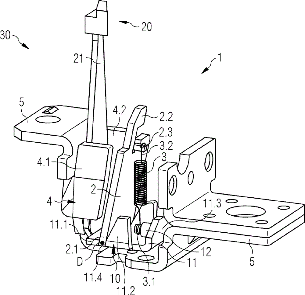 Magnetic tripping device and overcurrent tripping device of an electrical switch and electrical switch and method for calibrating the magnetic tripping of a magnetic tripping device