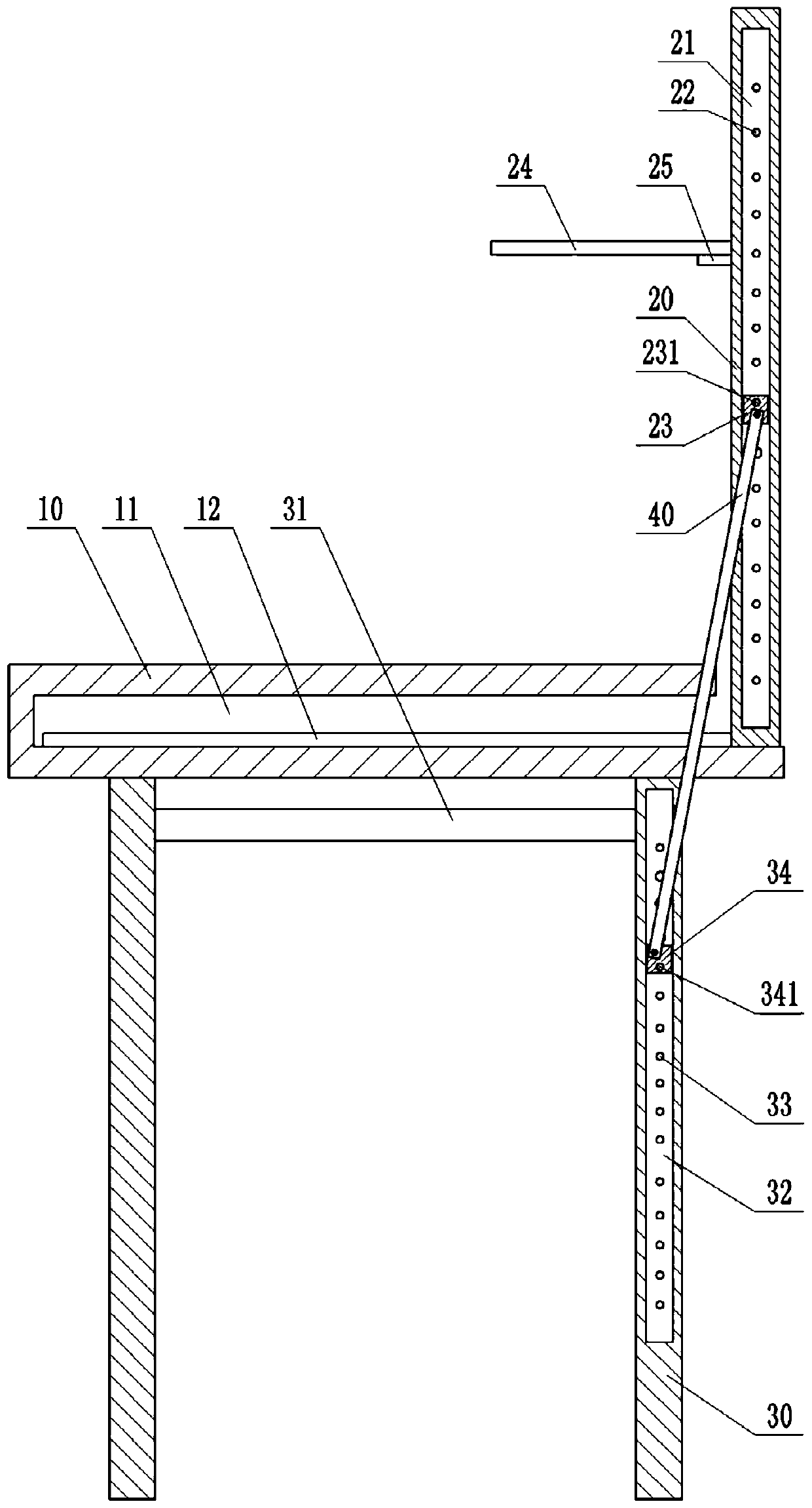 Split mounting type office table