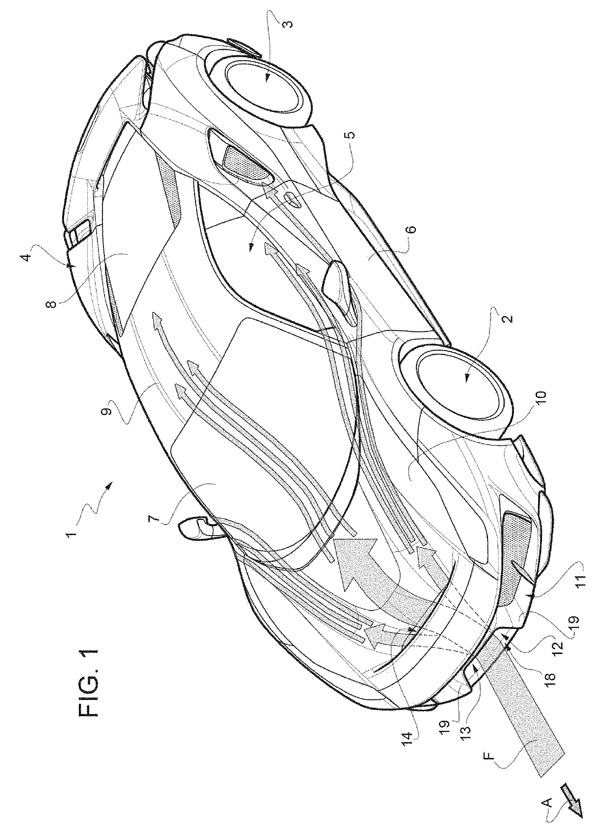 Car having an enhanced front aerodynamic load