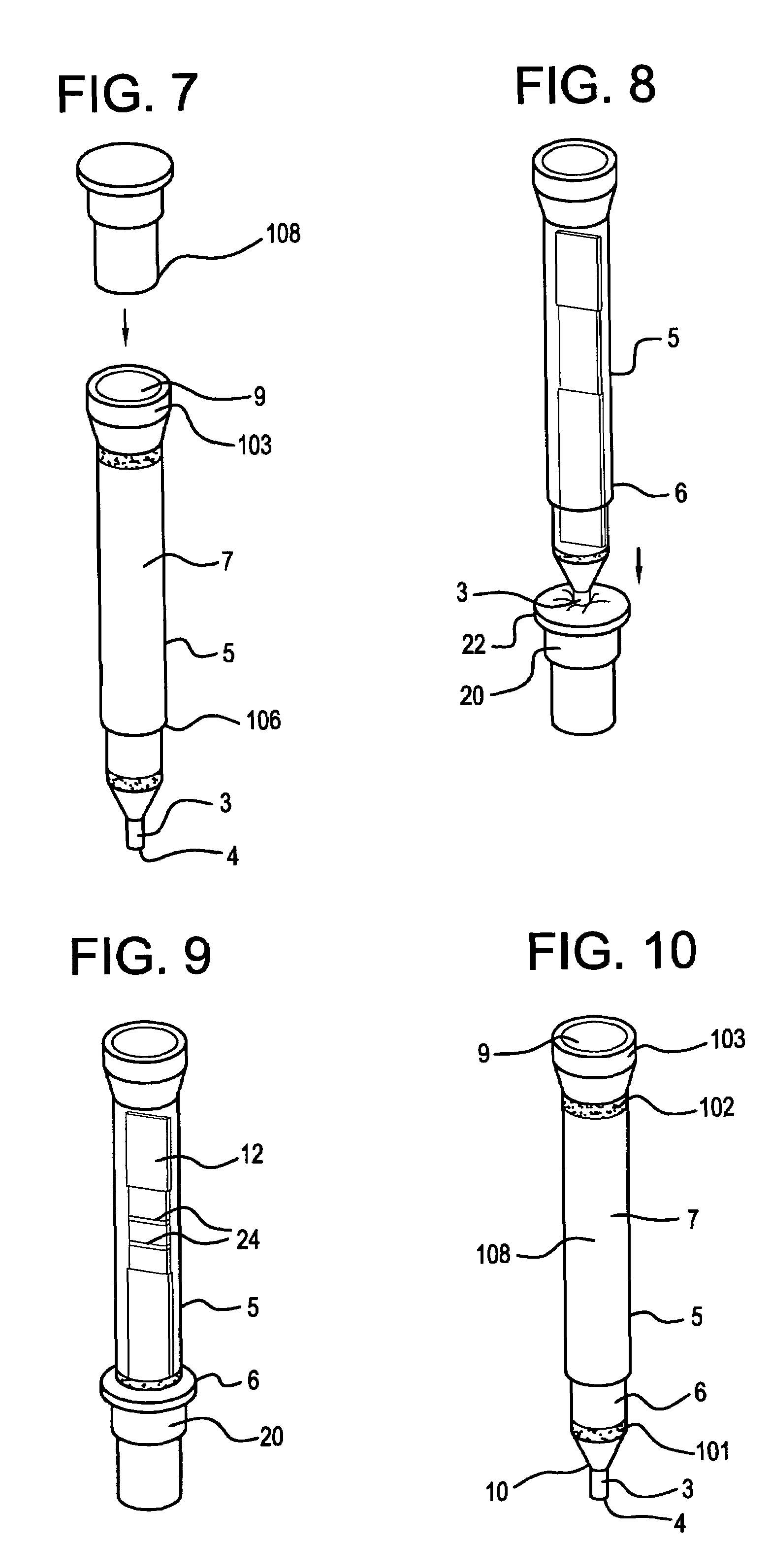 Specimen collecting, processing and analytical assembly