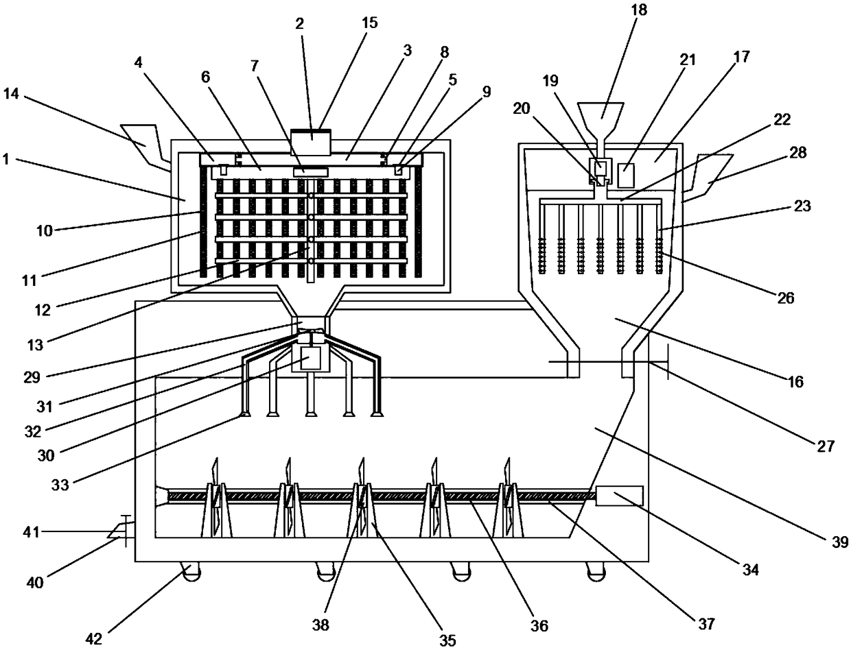 Aeration mixing device for new energy silicone foam