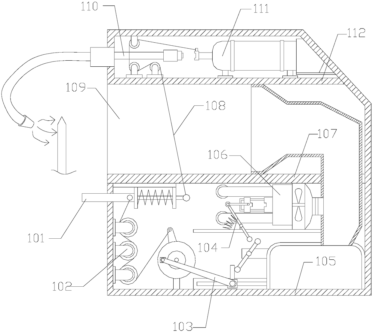 Fireproof dedusting cutting device for wood processing