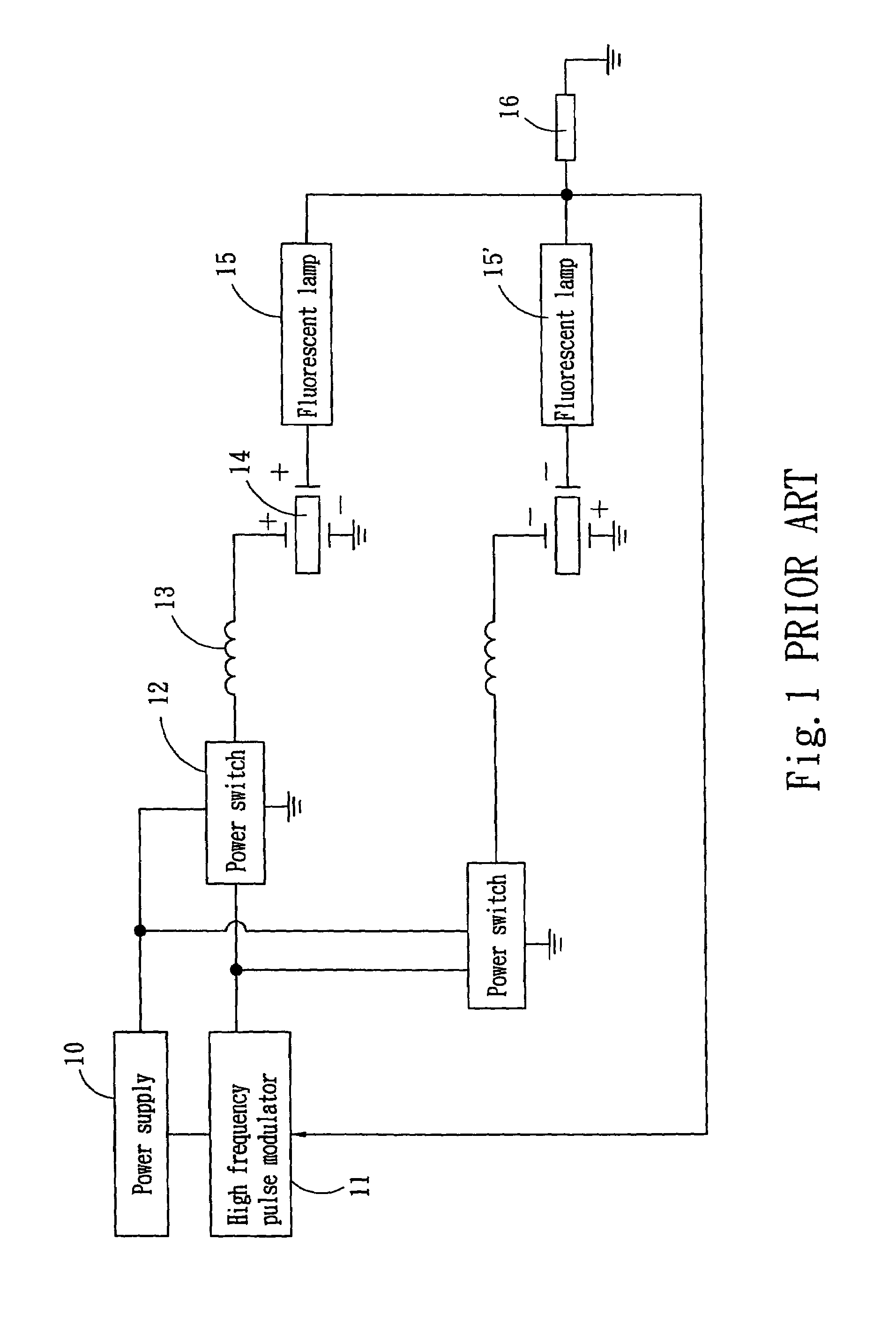 Current control apparatus for fluorescent lamps