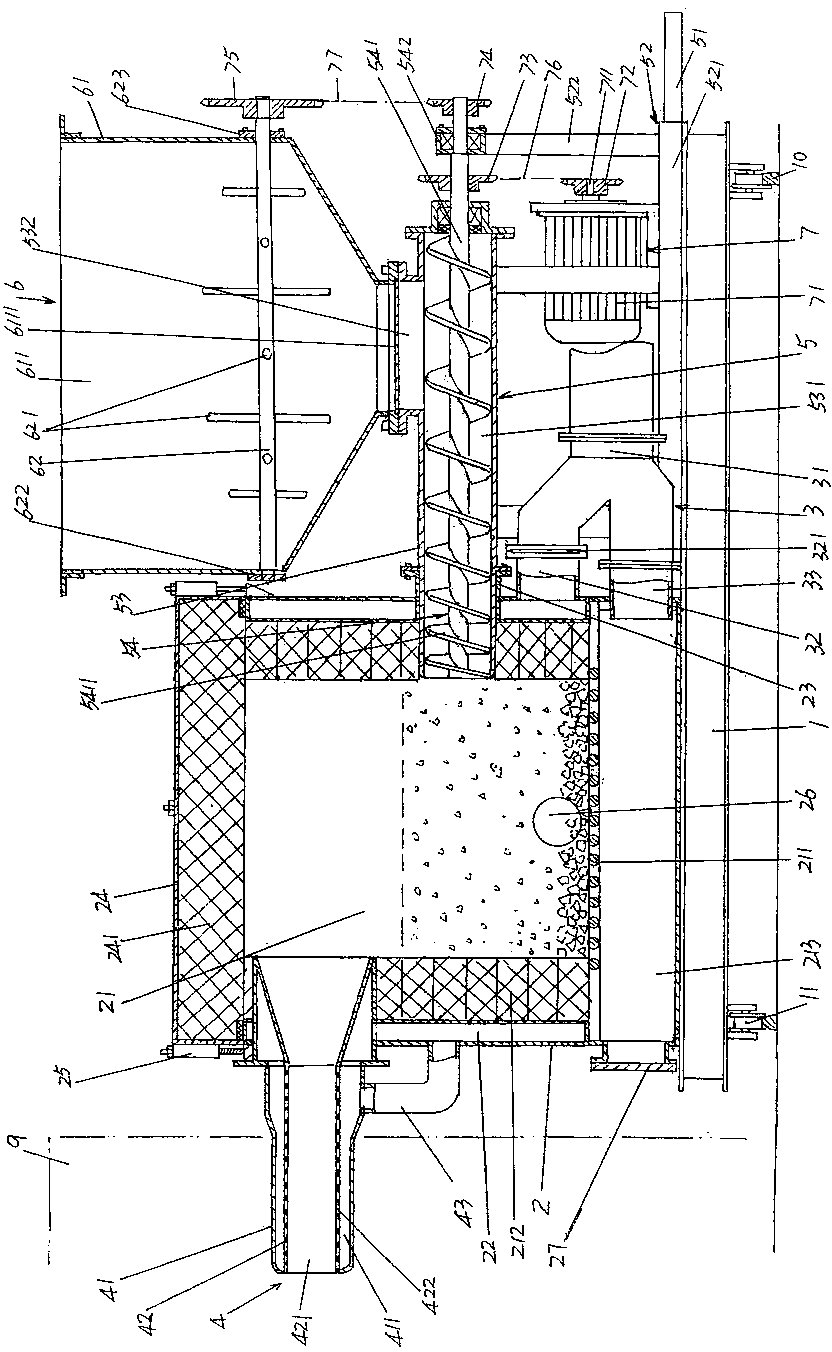 Biomass sawdust fuel burning furnace