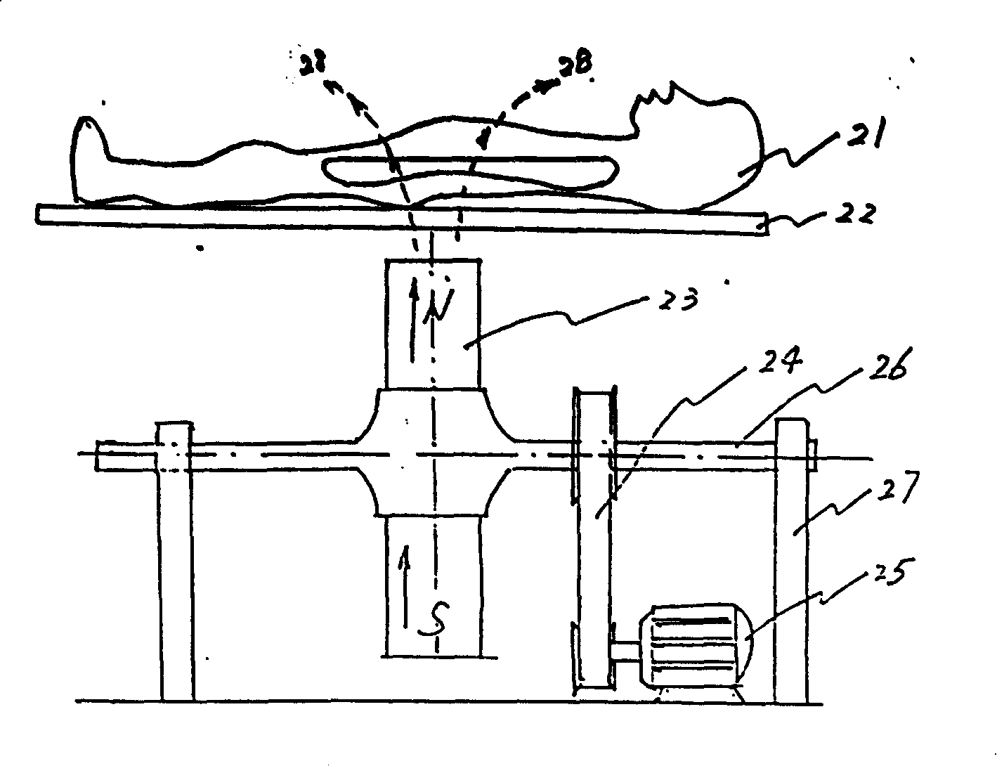 Permanent magnet rotary magnet type recovery device