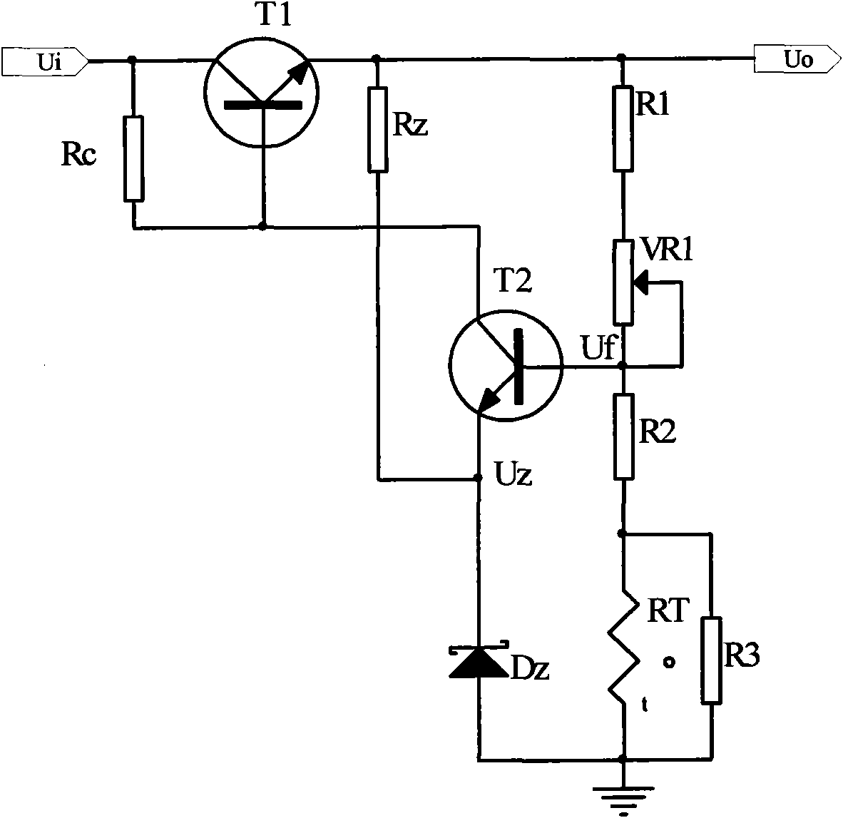 Circuit carrying out temperature compensation on bias voltage of avalanche photodiode