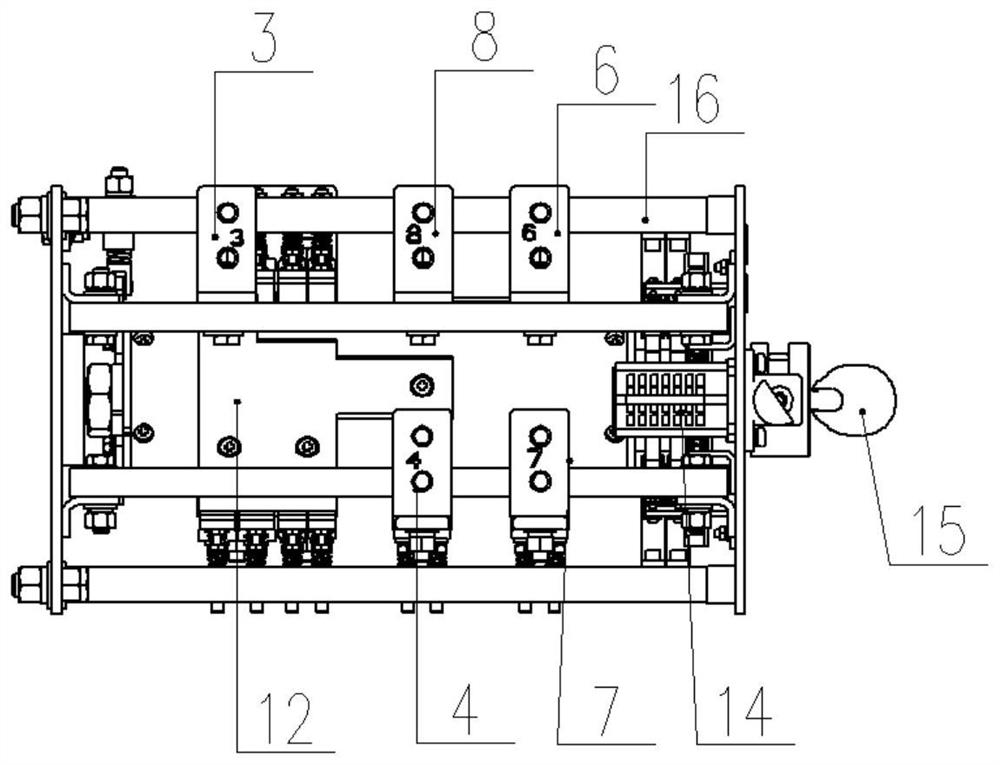 Conversion drum type three-position switch device and control method and system thereof