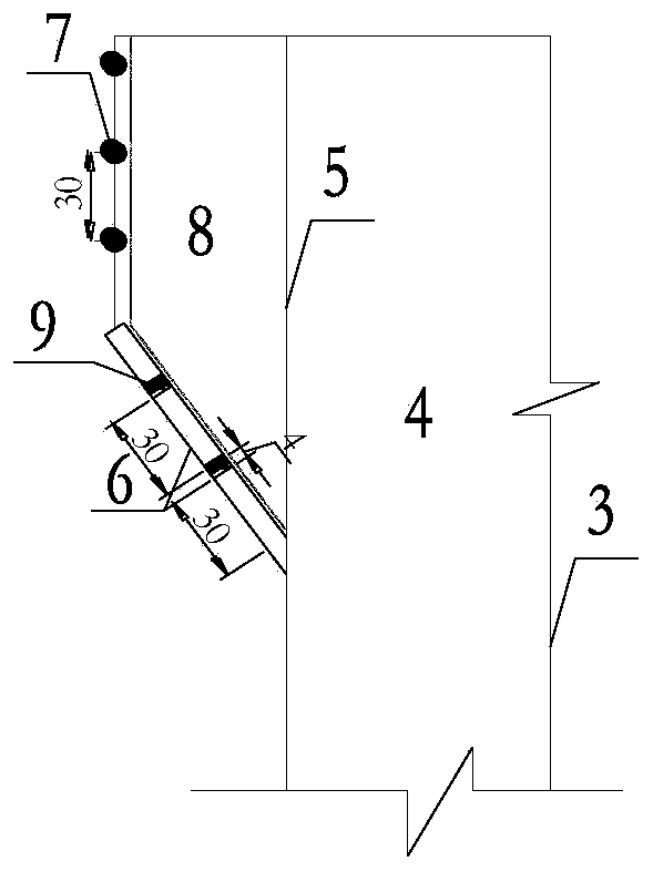 Narrow rock wall crane beam excavation method