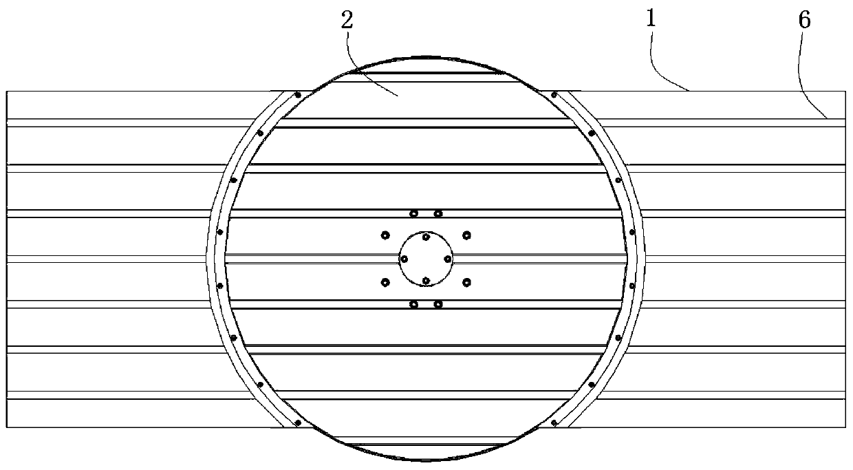 Embedded type direct-driven rotating table supported by surface bearing