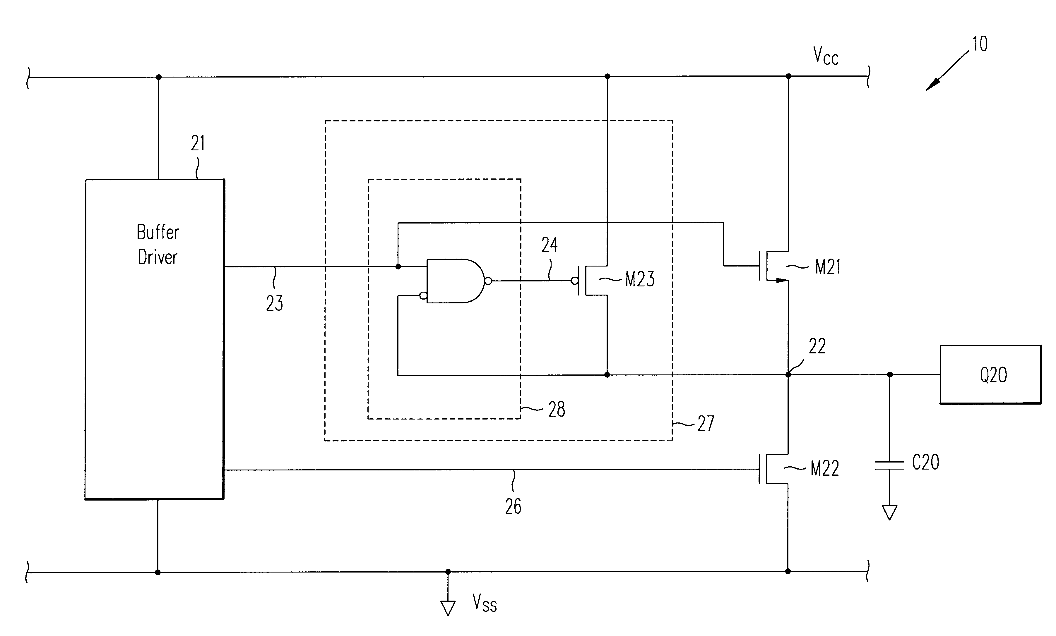 High speed buffer circuit with improved noise immunity