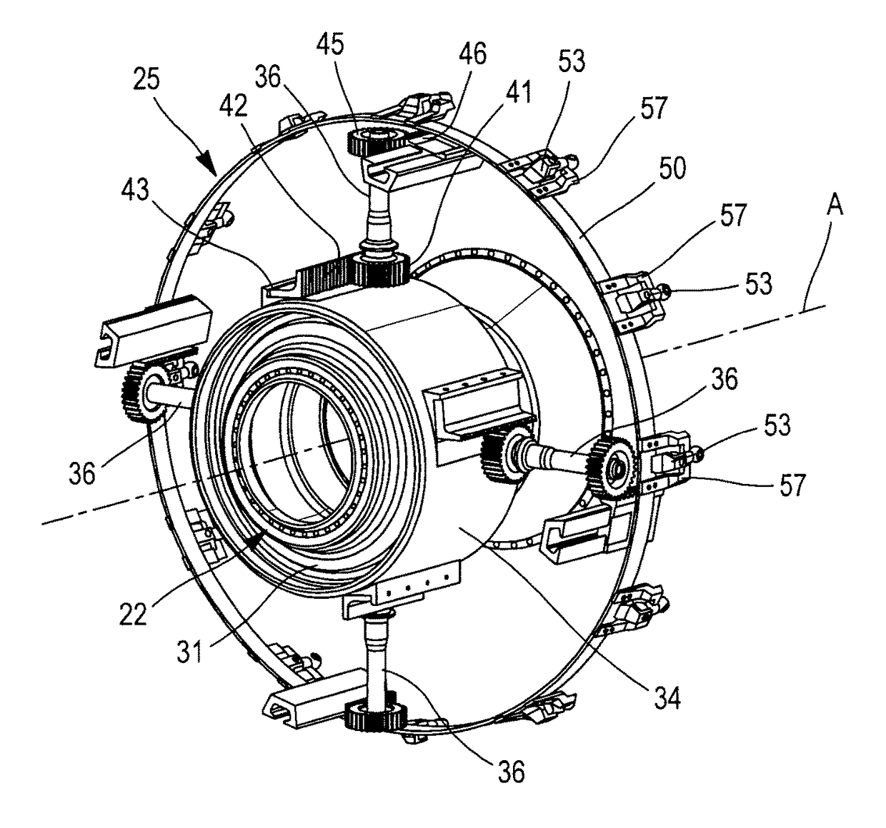 System for changing the pitch of the blades of a propeller