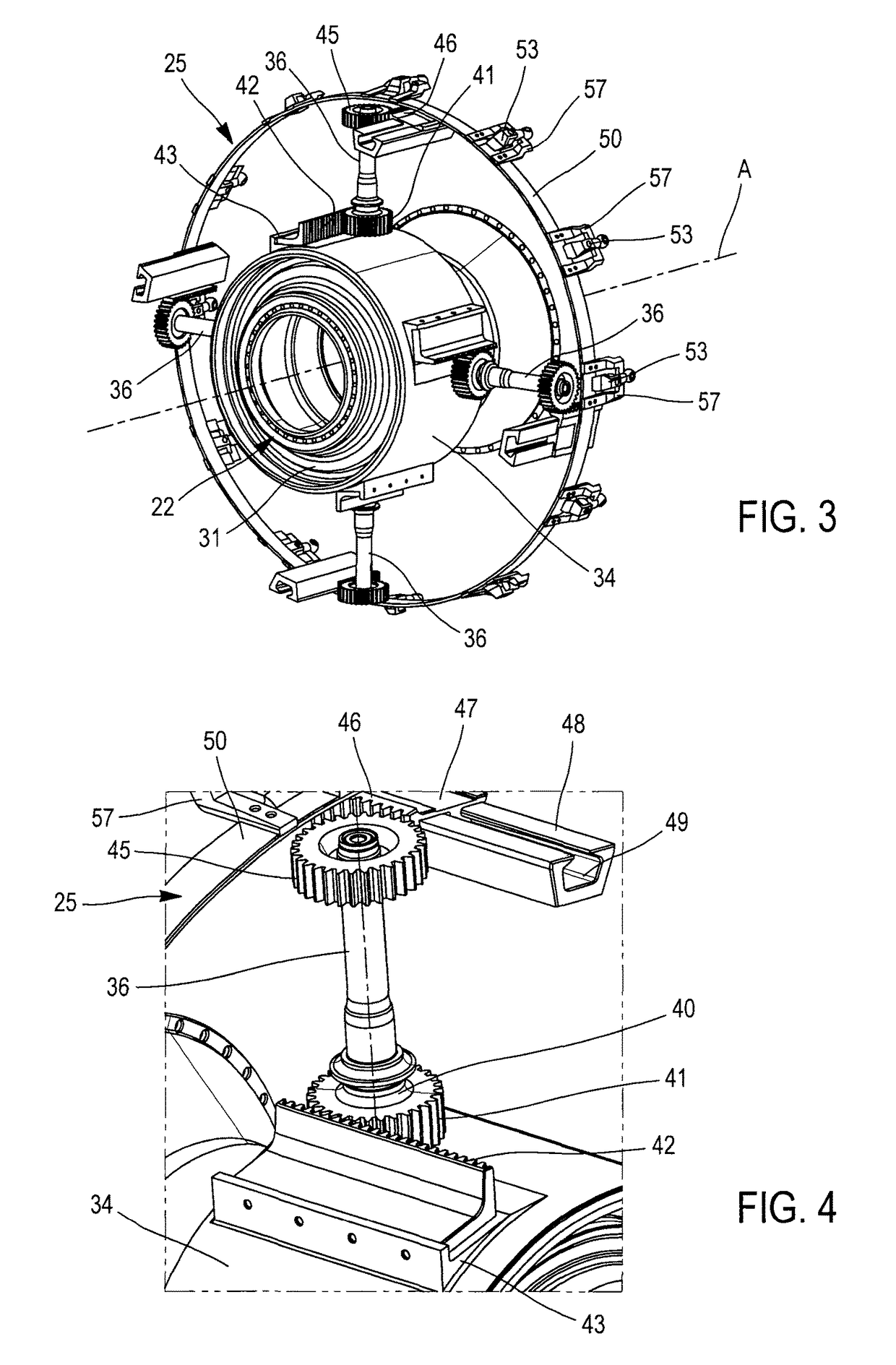 System for changing the pitch of the blades of a propeller