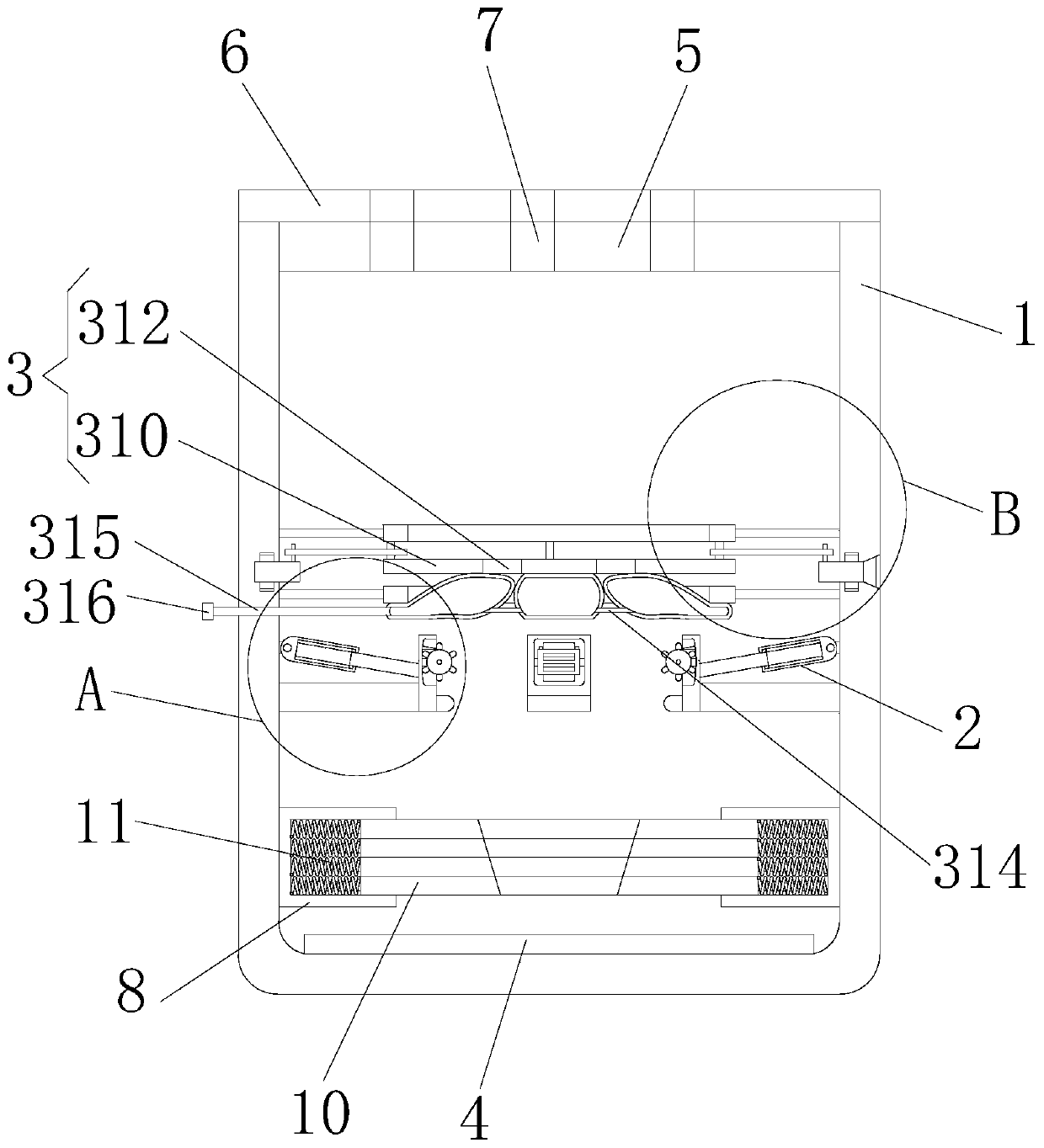 A multi-point fixed logistics transport box for potted plants