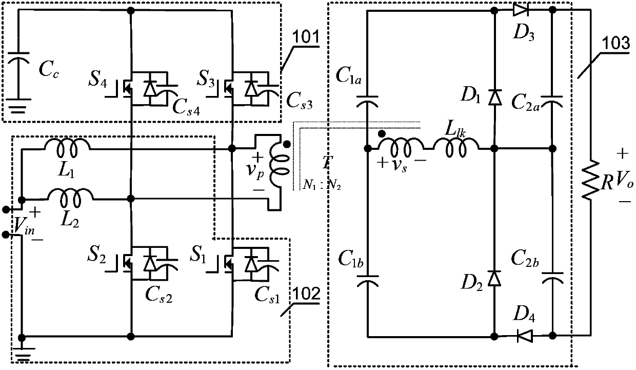 High-gain isolated type direct current-direct current (DC-DC) convertor