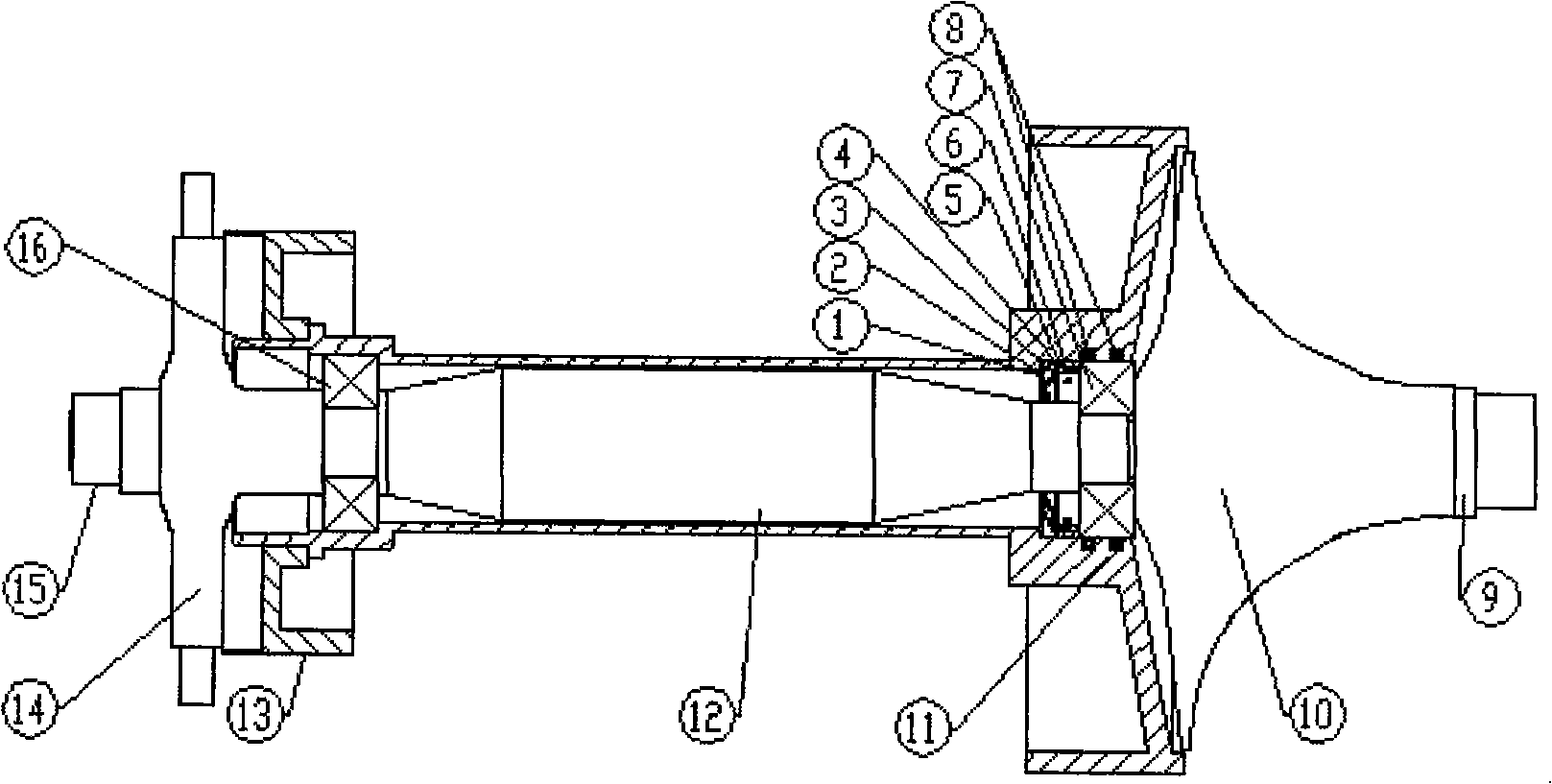 Microminiature turbine jet rotor swirling control method