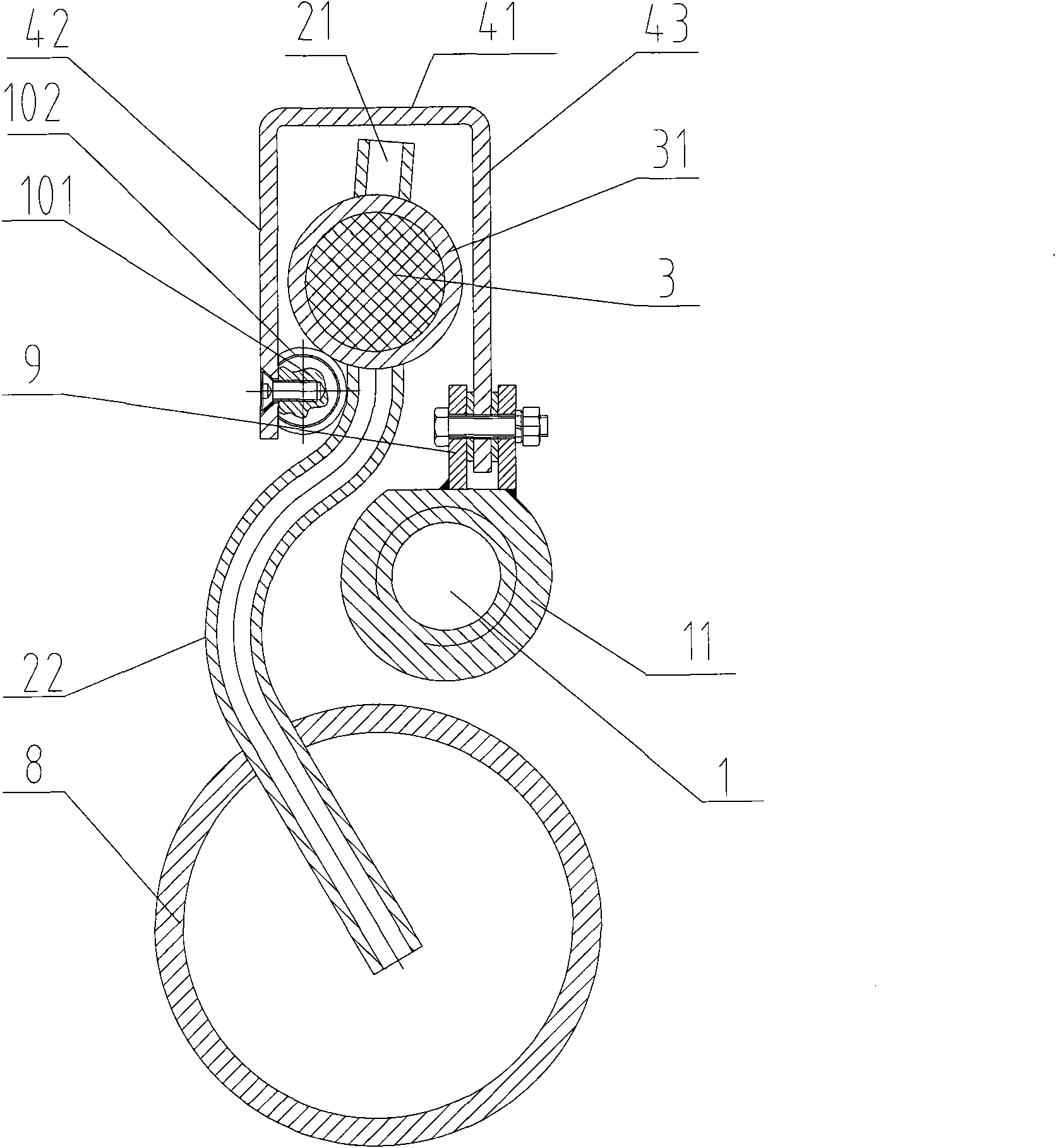 Lower spraying laminar flow cooling device