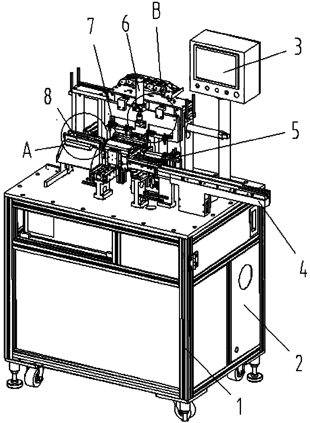 Automatic electrical testing machine for port element of connector