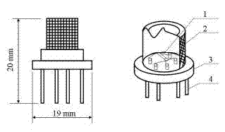 Preparation method and application of n-p junction type ferrum-copper based oxide gas sensitive element