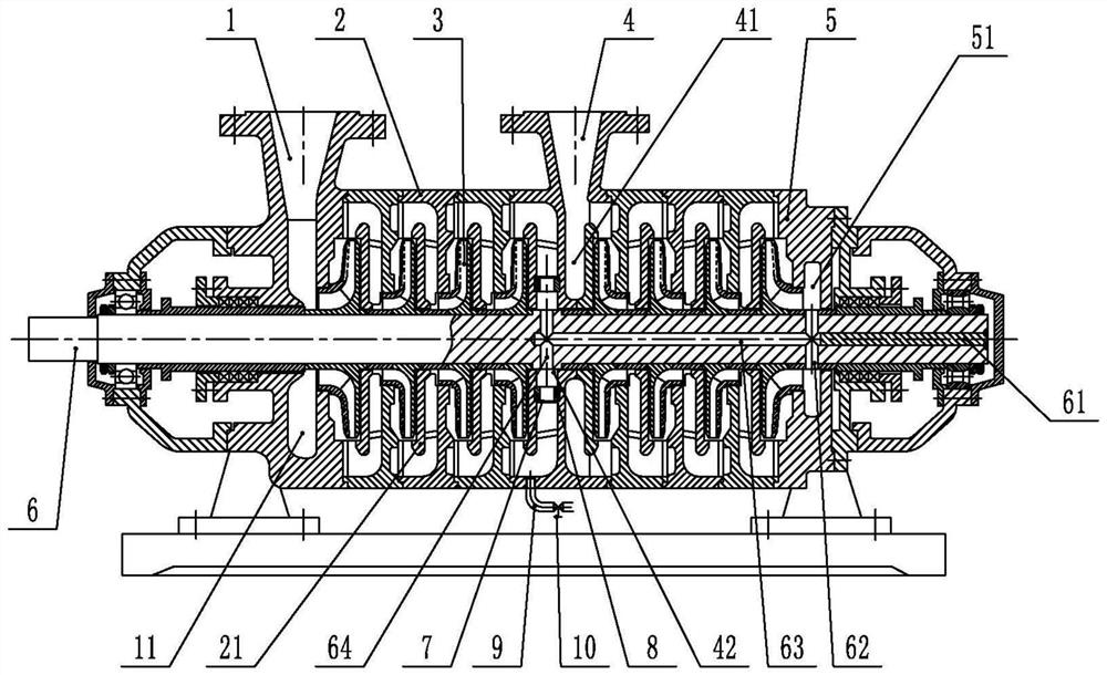 Low-specific-speed self-balancing multi-stage chemical pump and process method