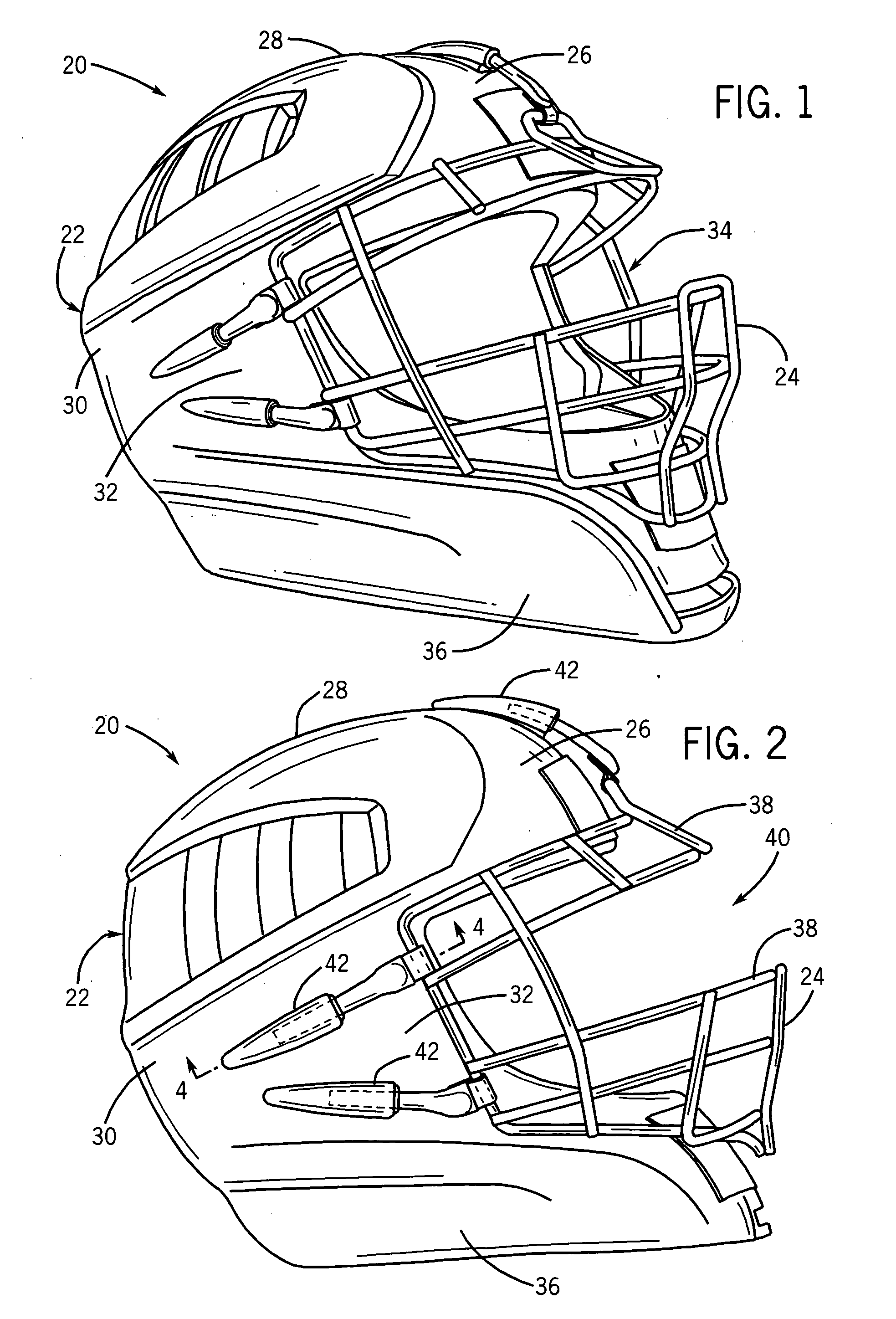 Shock-absorbing facemask attachment assembly