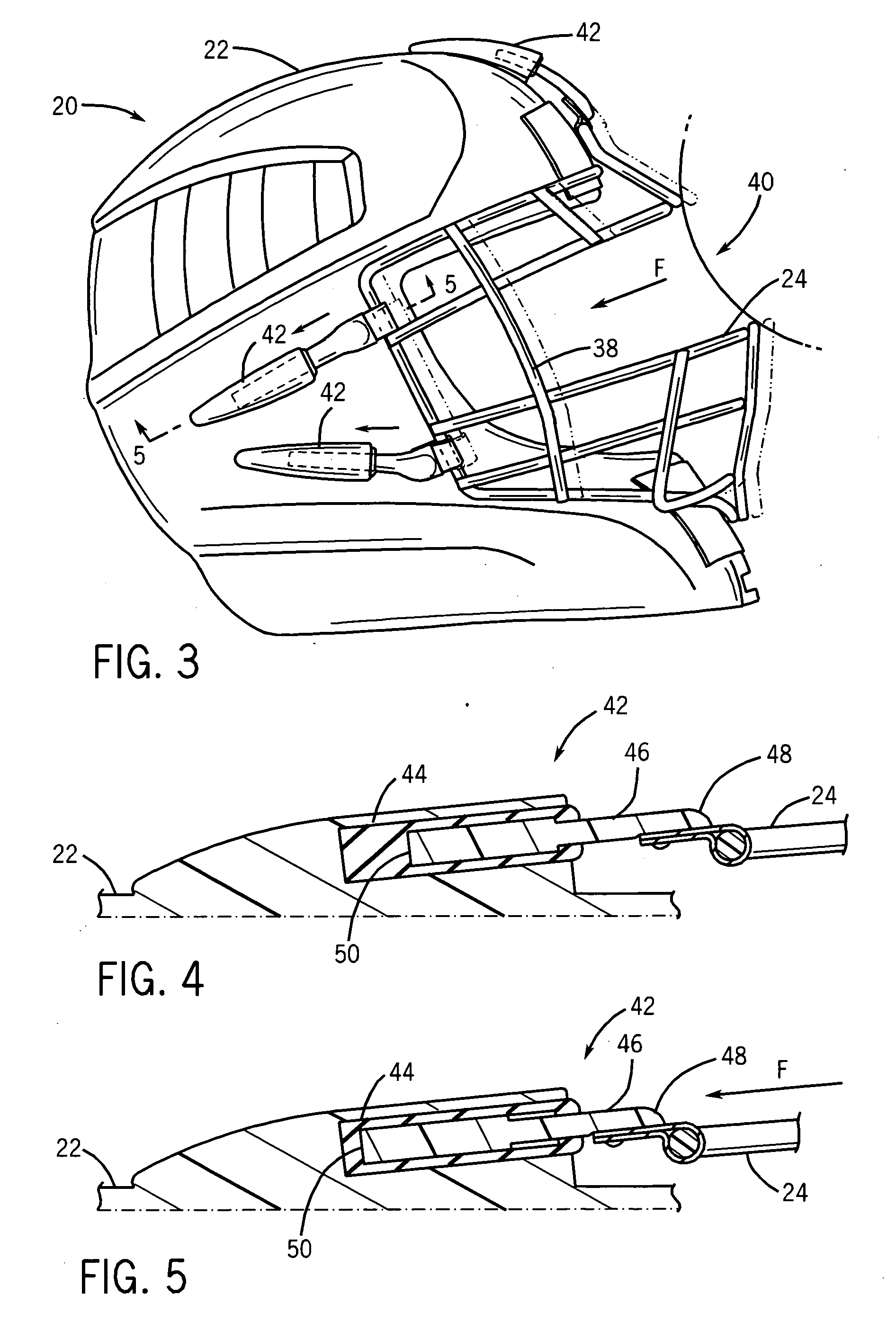 Shock-absorbing facemask attachment assembly