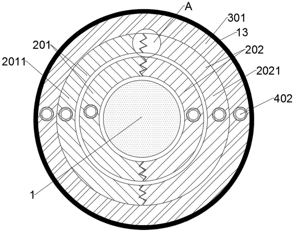 An assembly device for a transformer low-voltage outgoing line structure