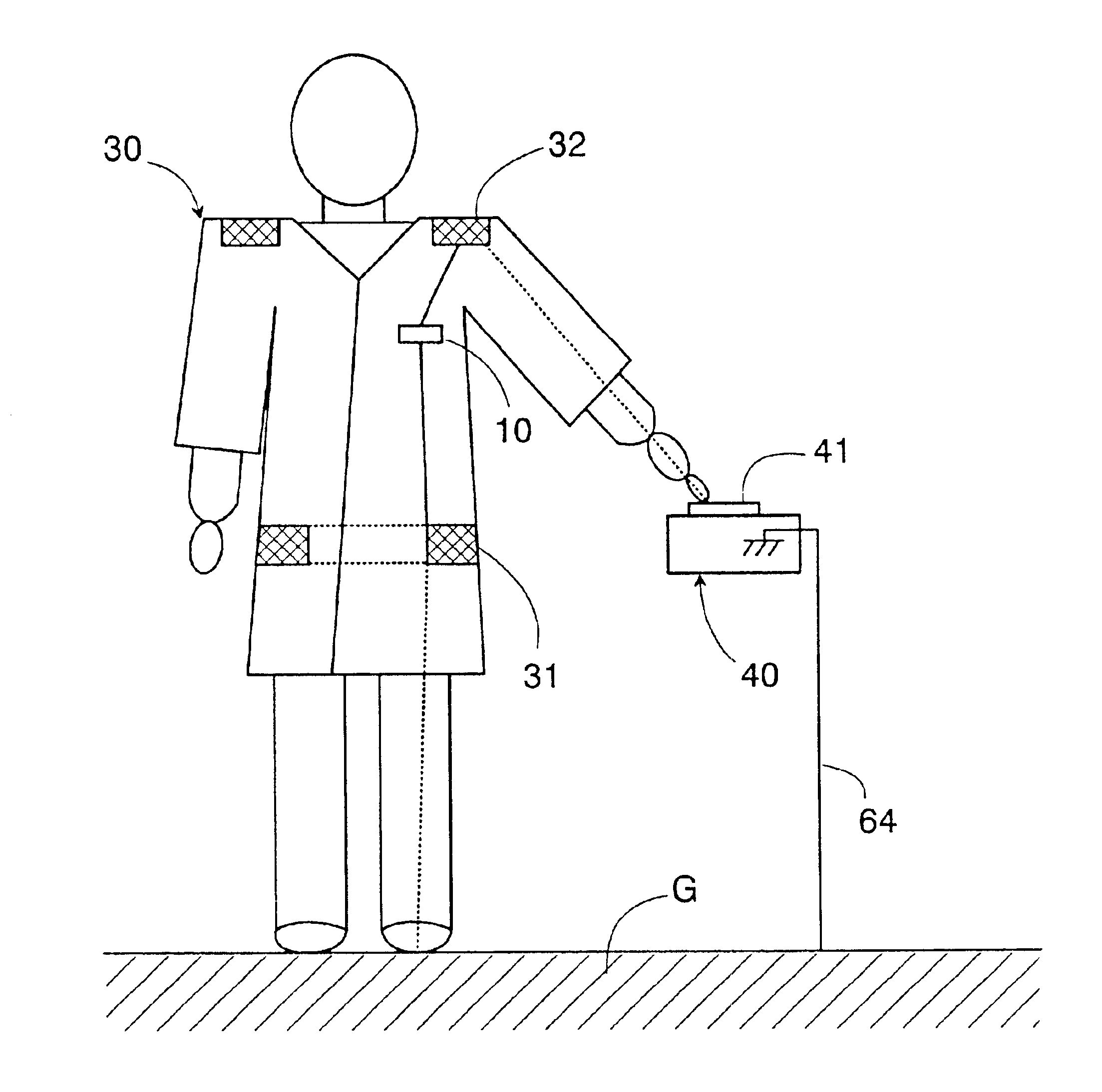 Data transmission system using a human body as a signal transmission path