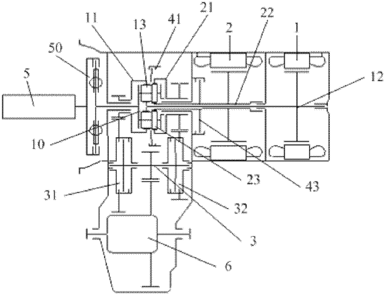 Dual-mode hybrid power transmission device and hybrid power transmission system