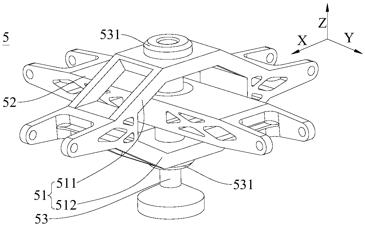 Four-degree-of-freedom parallel robot with double action platform structure