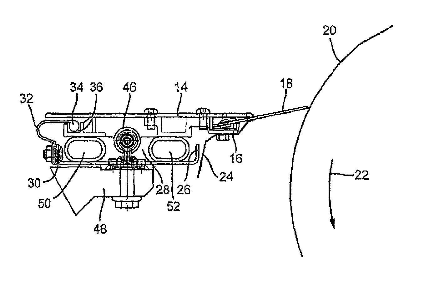 Device for retaining doctor blades