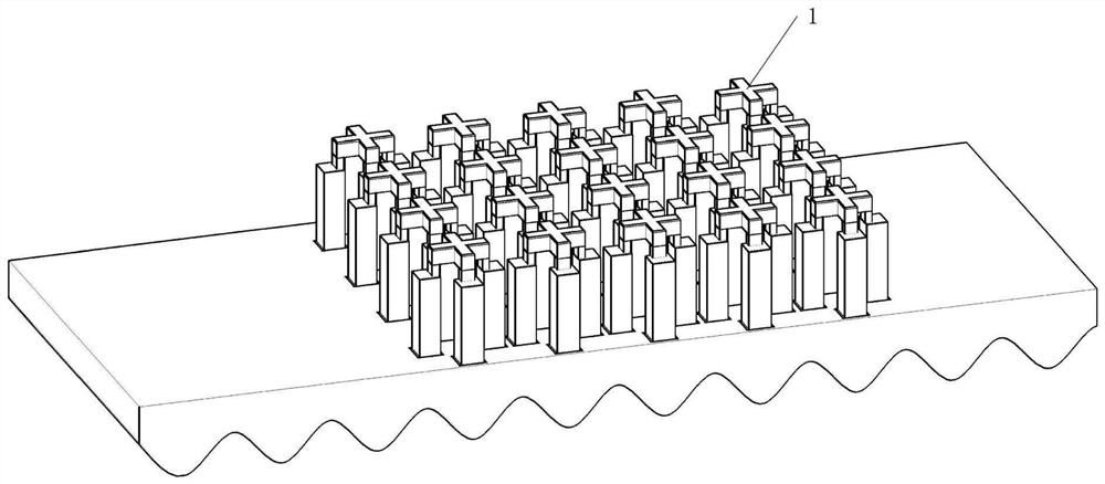 Vibration isolation metamaterial device based on equivalent mass amplification and vibration isolation method