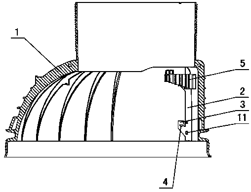 Separated combined type plastic crawling ladder for large-scale inspection well