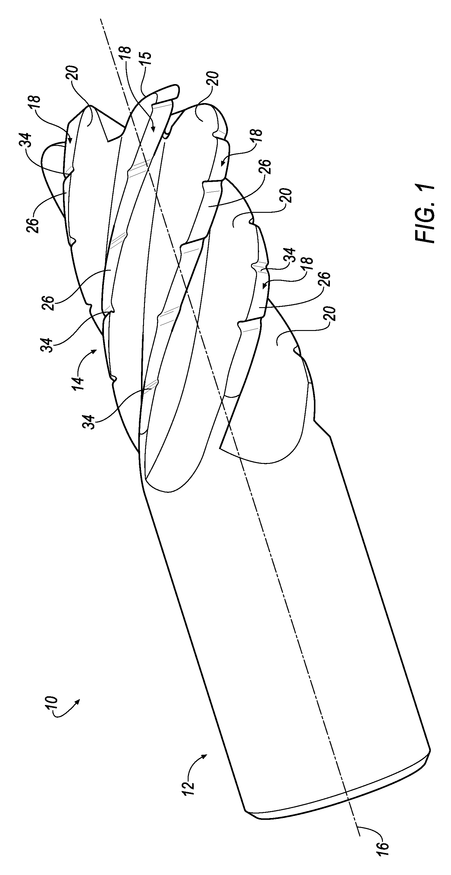 Rotary cutting tool with chip breaker pattern