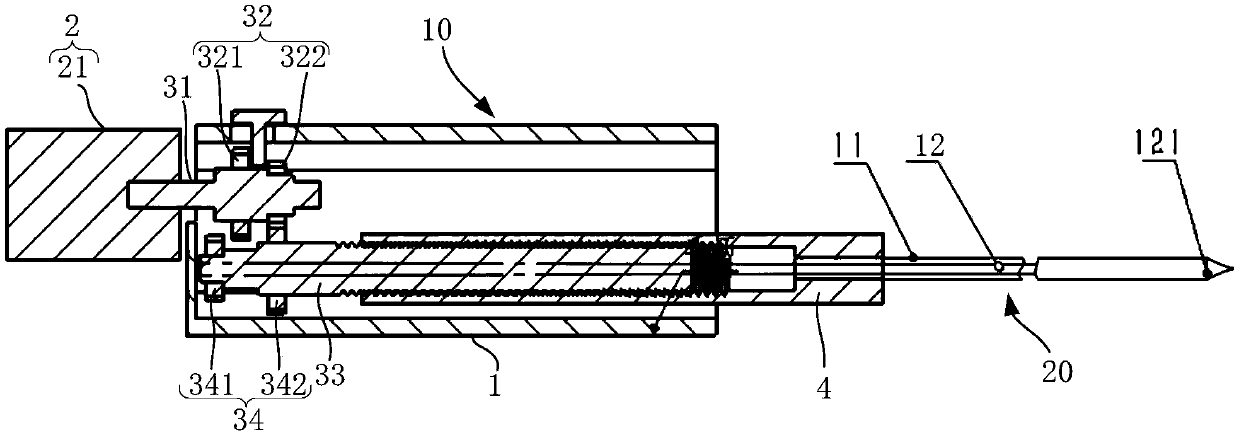 Conveying system for conveying implant and driving handle