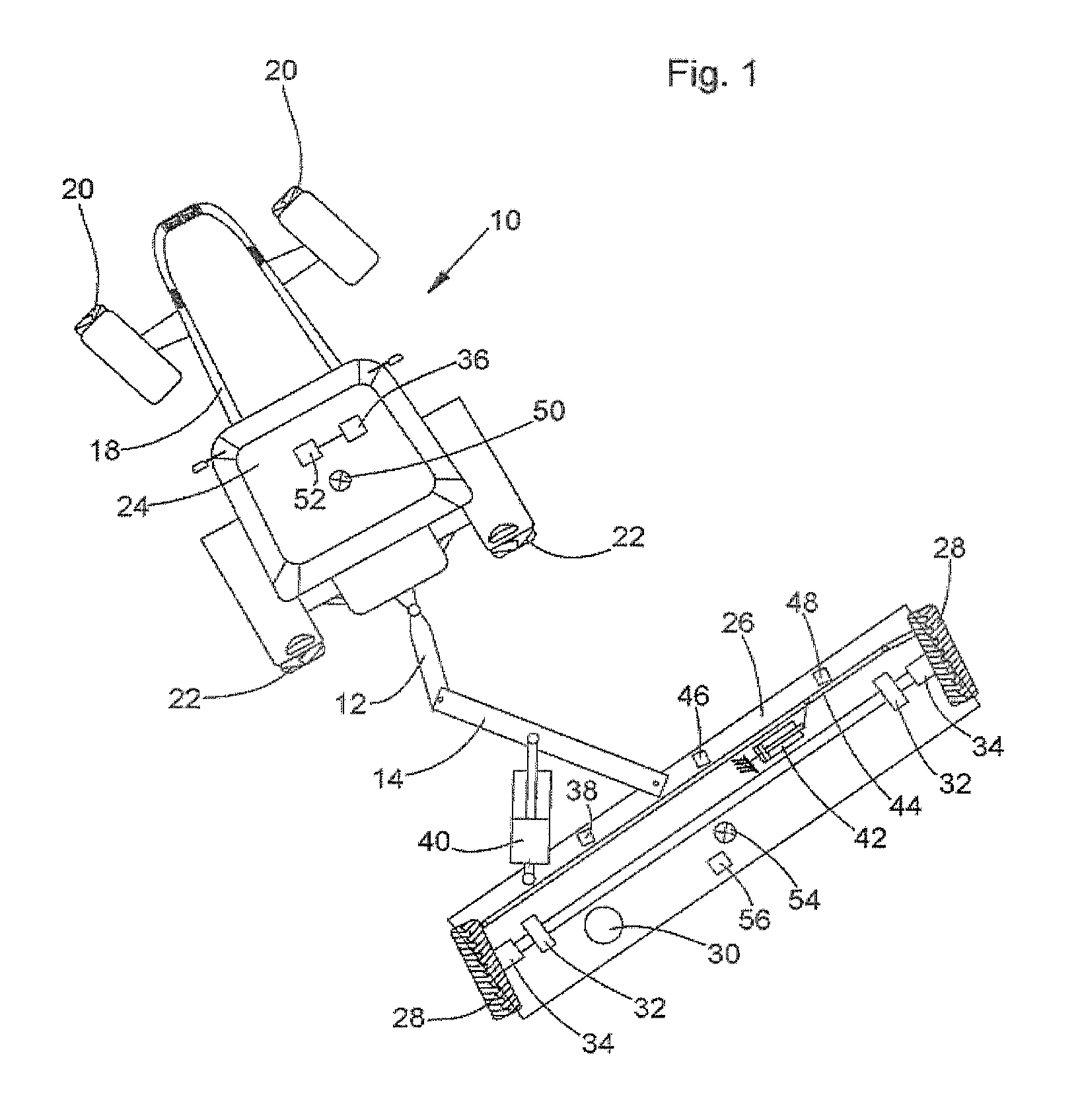 Combination of a tractor and an implement