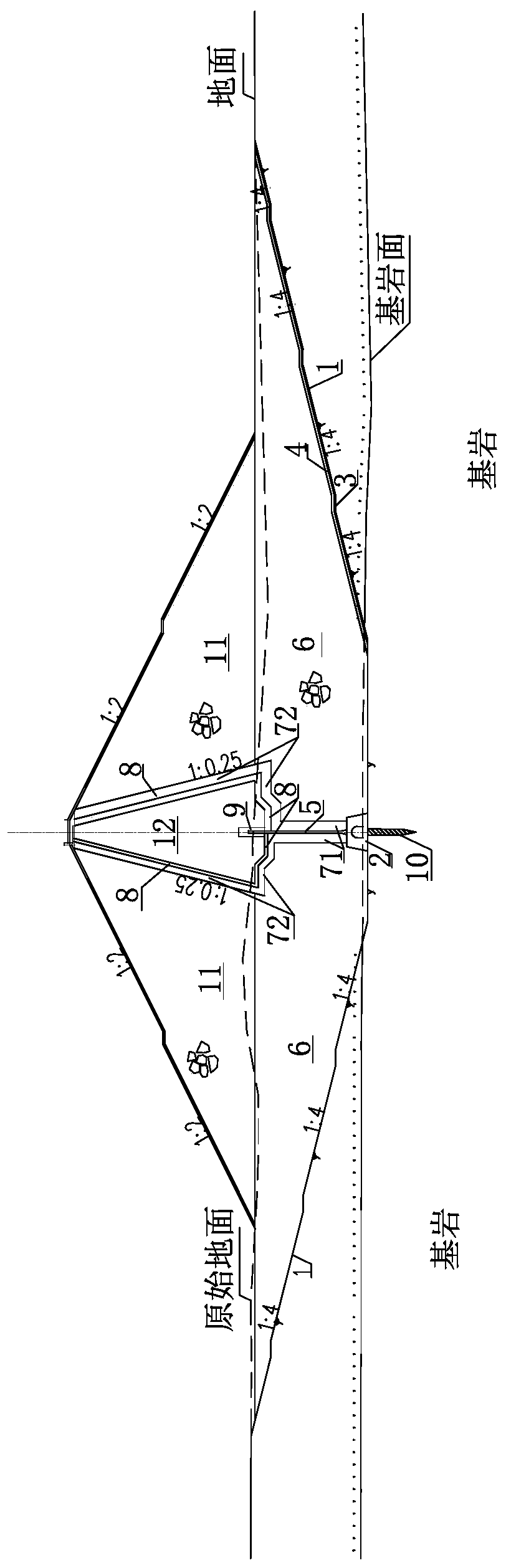 Clay core wall dam structure and construction method thereof