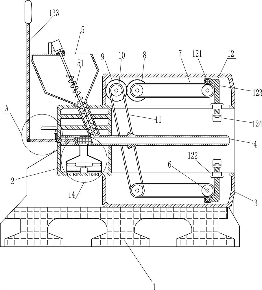 A sausage enema device that can automatically repeat sausage casings