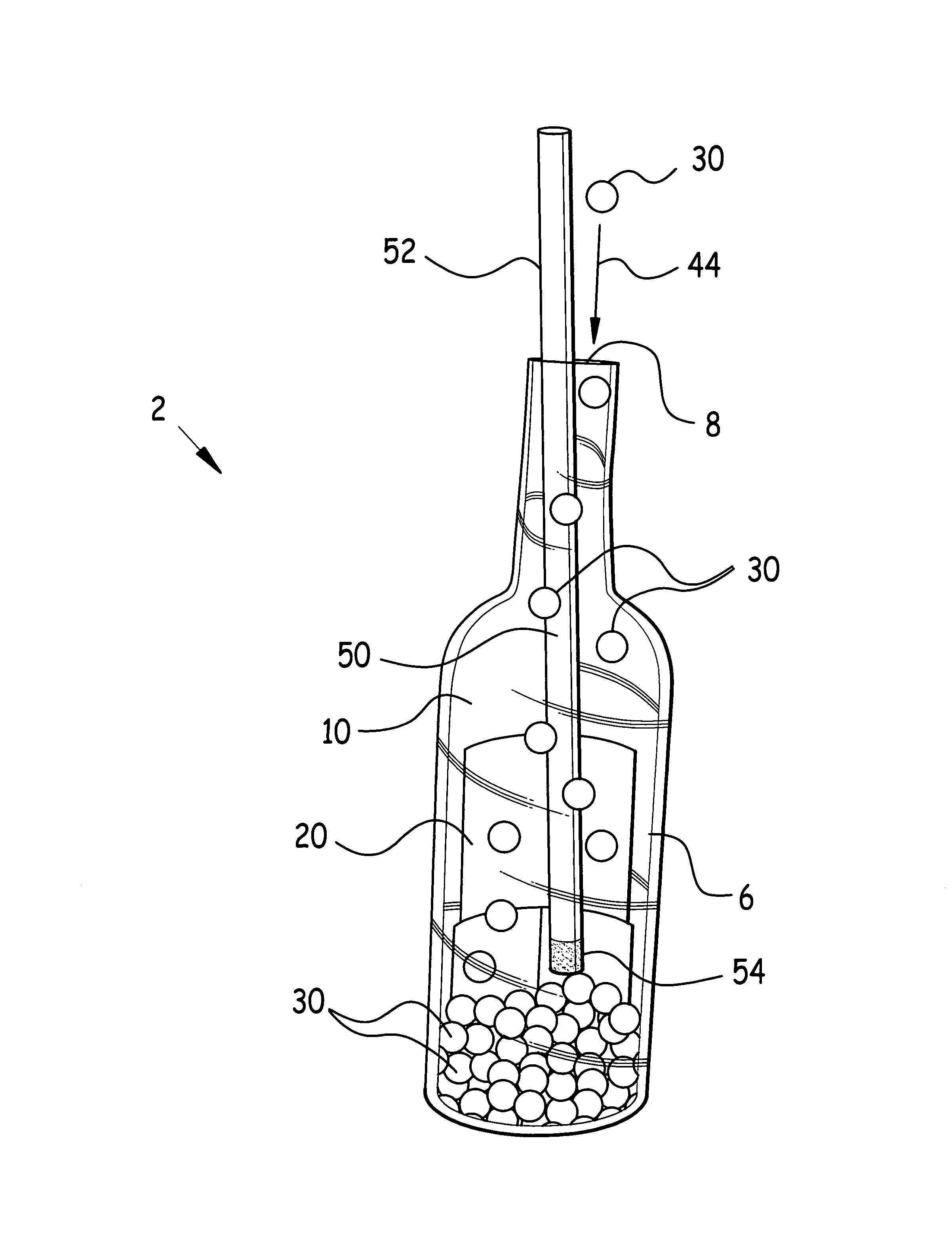 Apparatus and method to display content in a transparent vessel