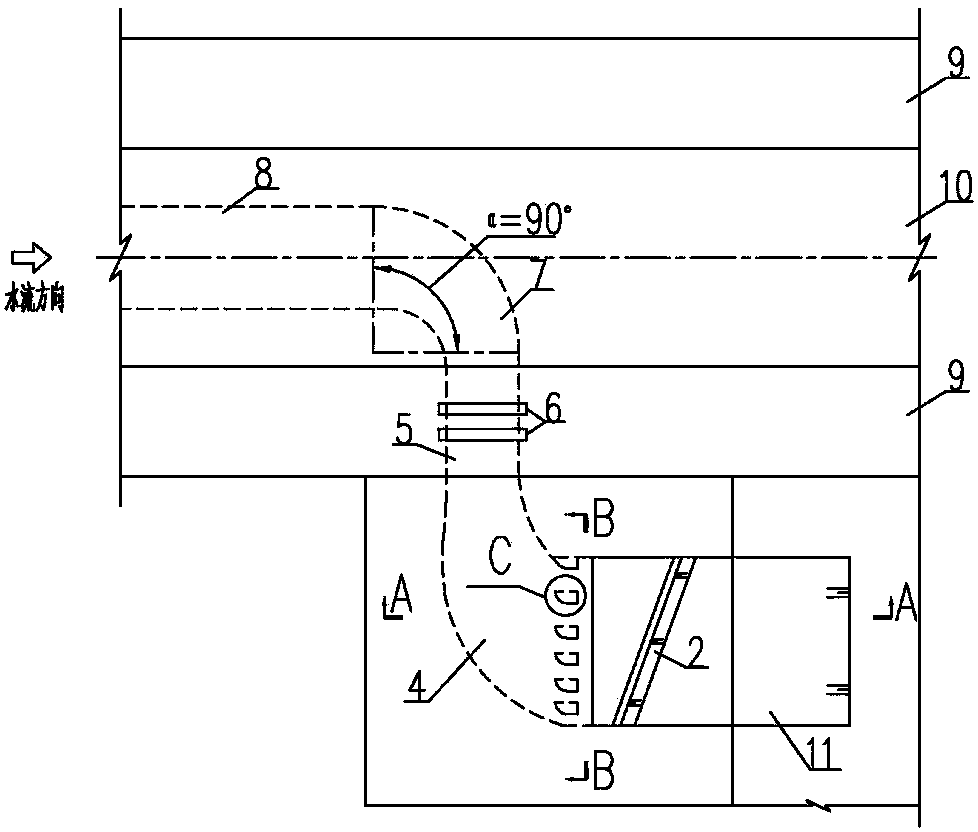 Navigation lock draining system with independent porous diversion water outlet structure