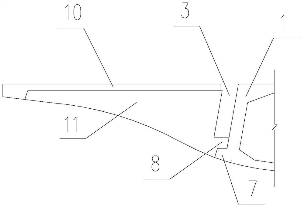 Backbone beam bridge rear-mounted cantilever rib plate mixed connection structure with bearing function