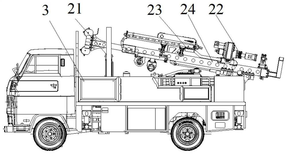 Full-hydraulic geological prospecting drill carriage