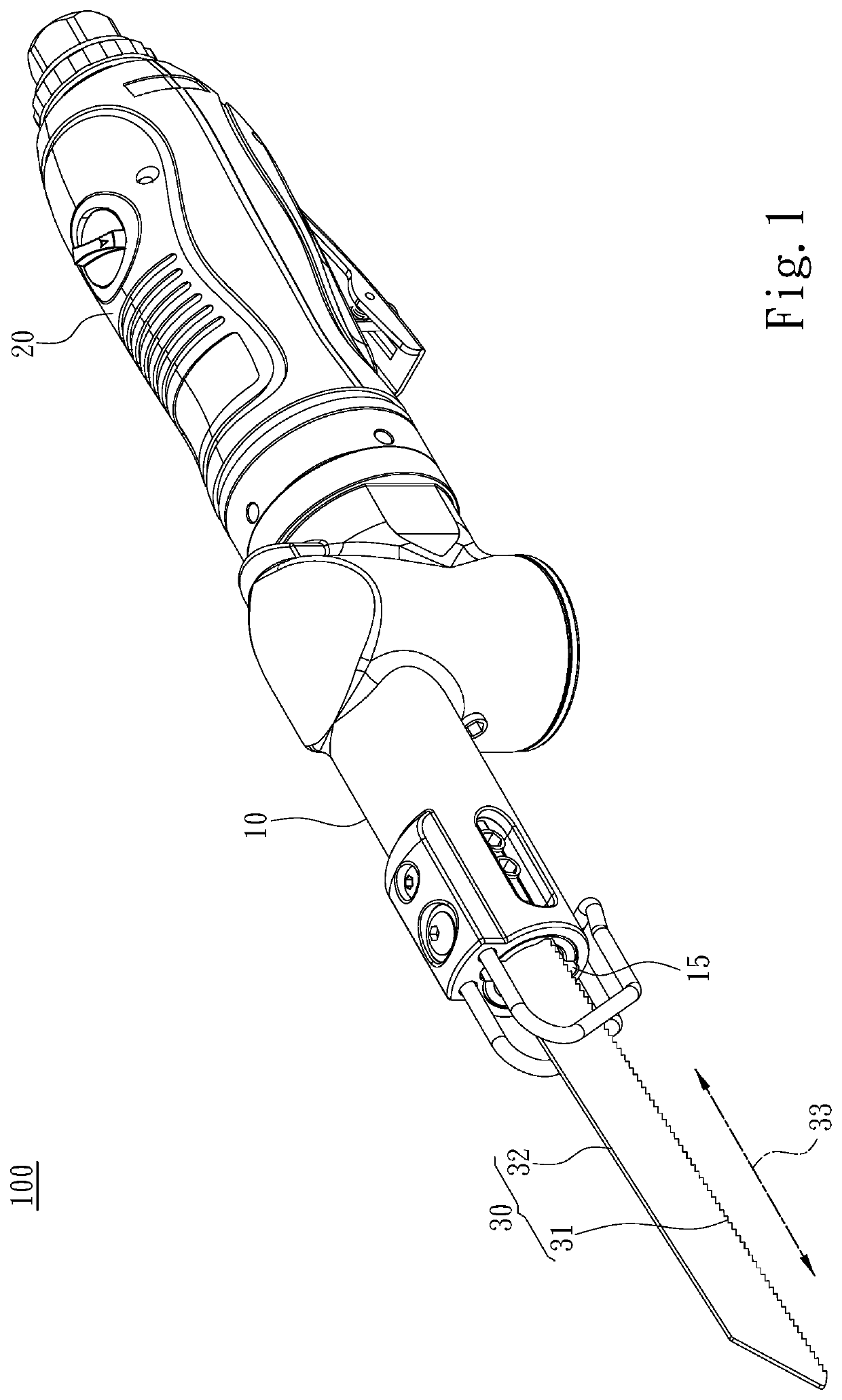 Pneumatic reciprocating saw