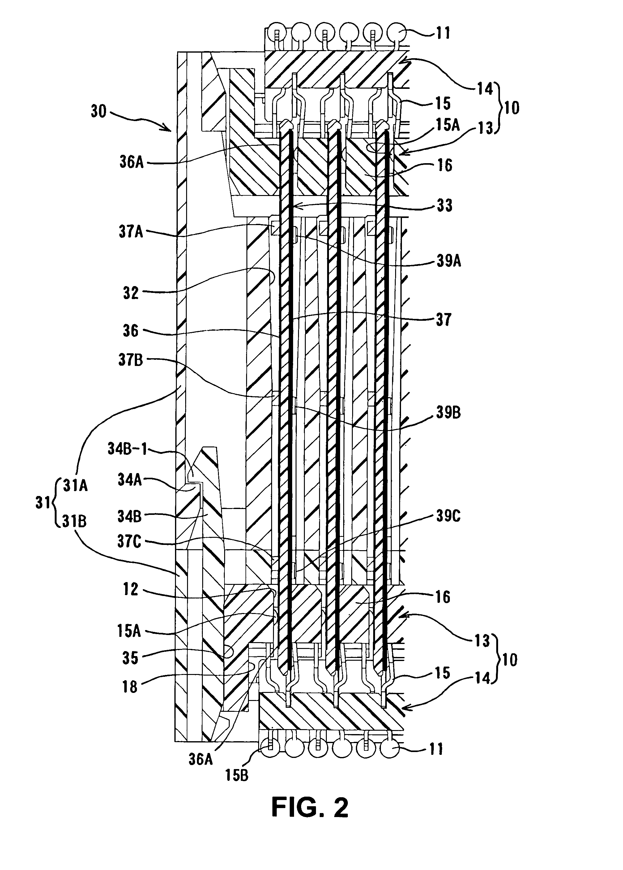 Board electrical connector, and electrical connector assembly having board electrical connector and middle electrical connector