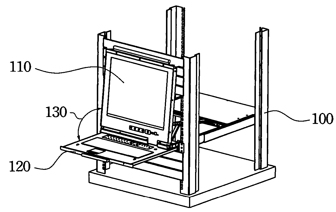 Sliding flat panel display and keyboard module