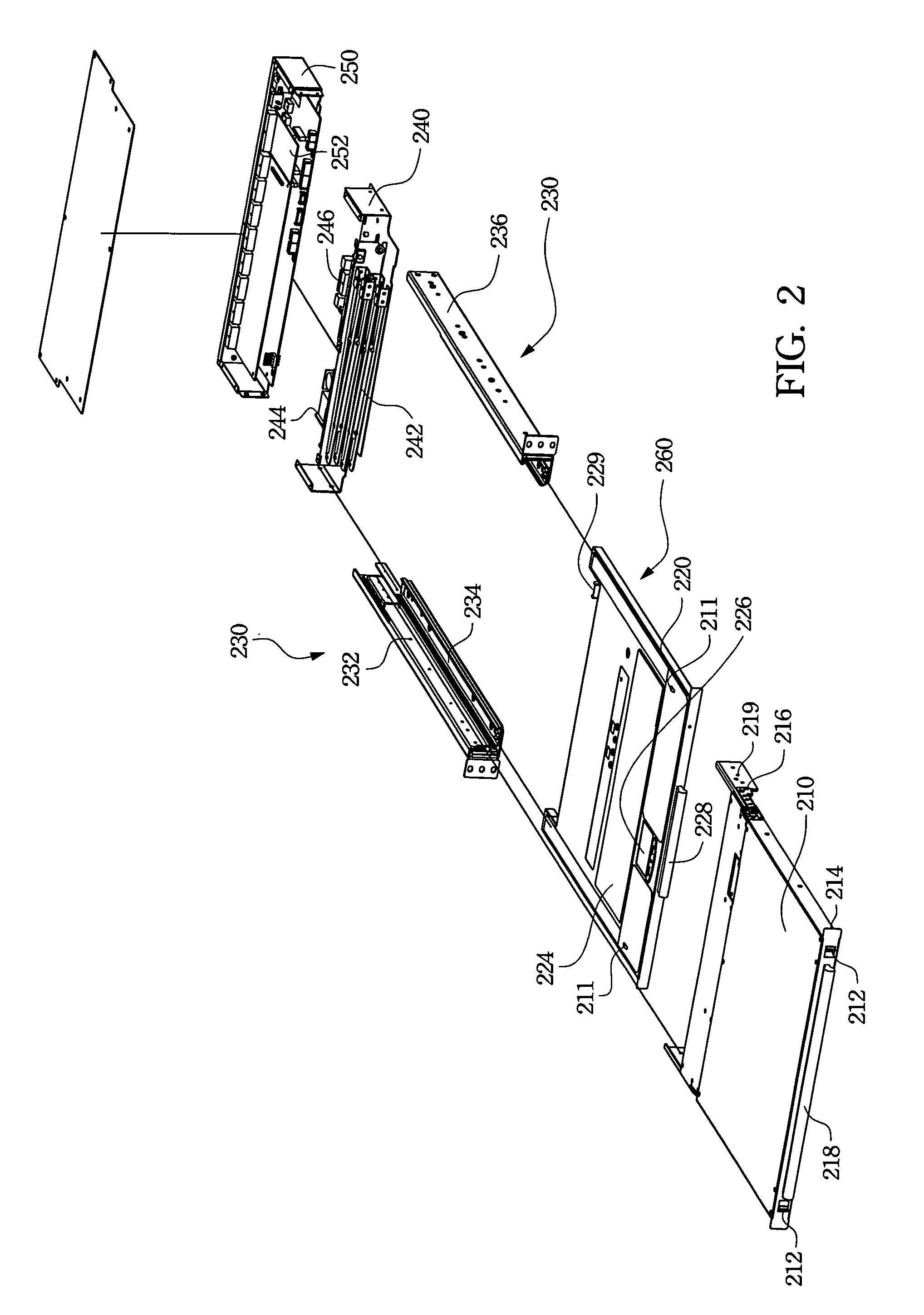 Sliding flat panel display and keyboard module