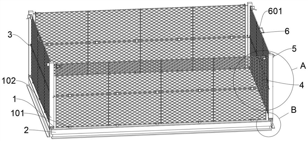 Foldable carrying net cage structure based on marine transportation engineering