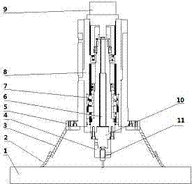 Local dry-type underwater friction stitch welding device